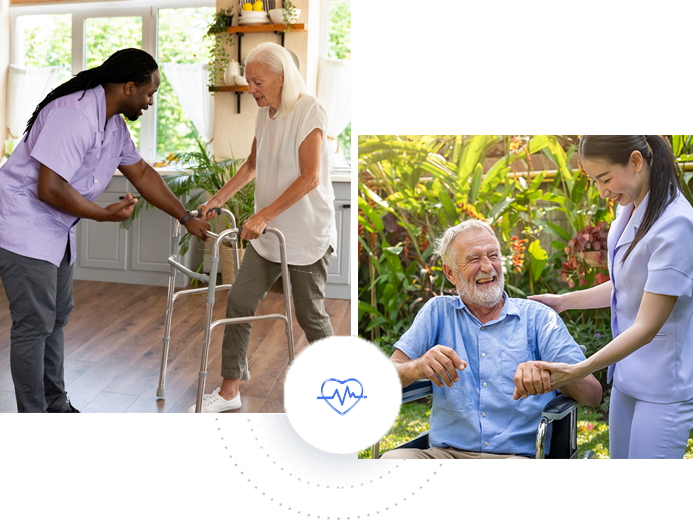 A Care Superior caregiver with a client at home